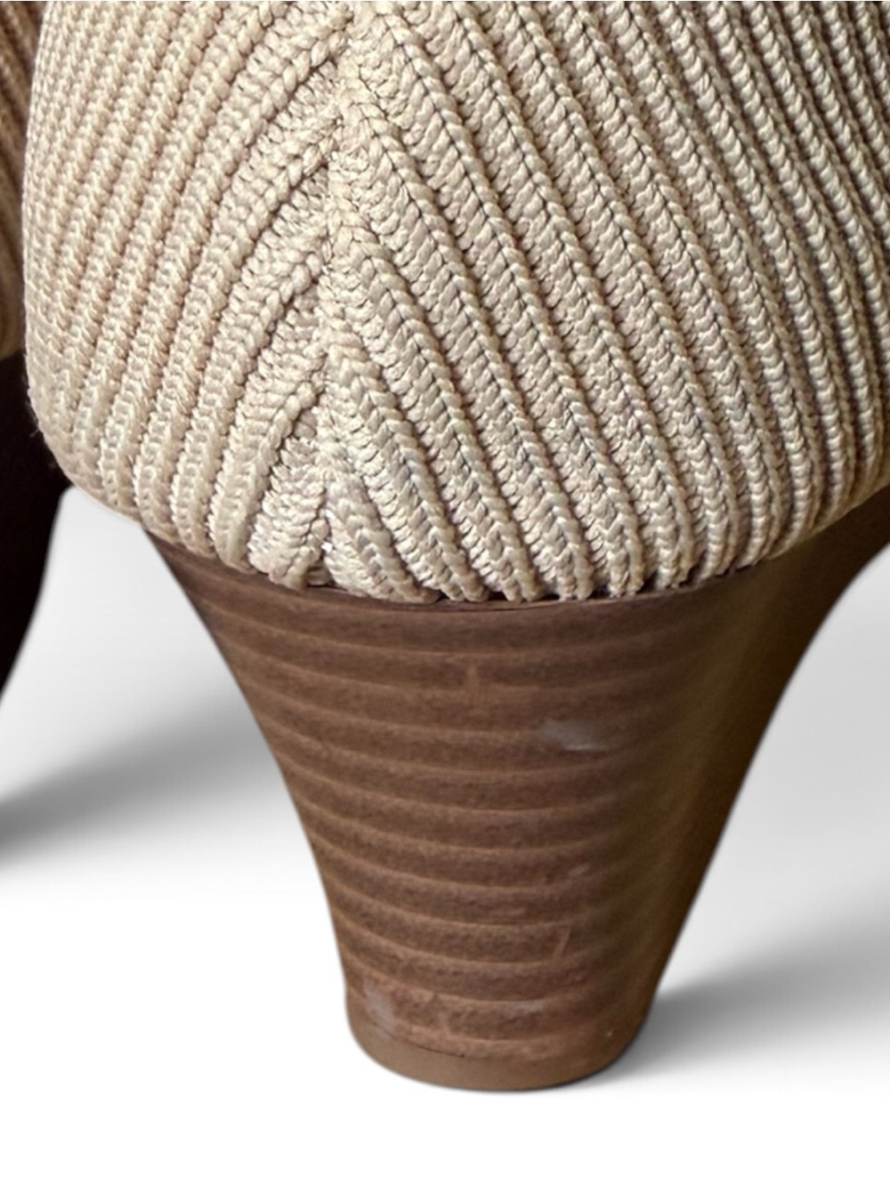 VIVAIA Beige Knit Wedge Pumps Square Toe Comfort Heels EU 39.5 US 8.5 - Picture 4 of 7